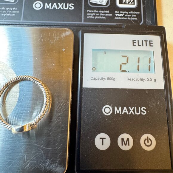 Sterling Silver 925 Peace Symbol Beaded Band Minimalist Stackable Ring Size 9 - Picture 8 of 8